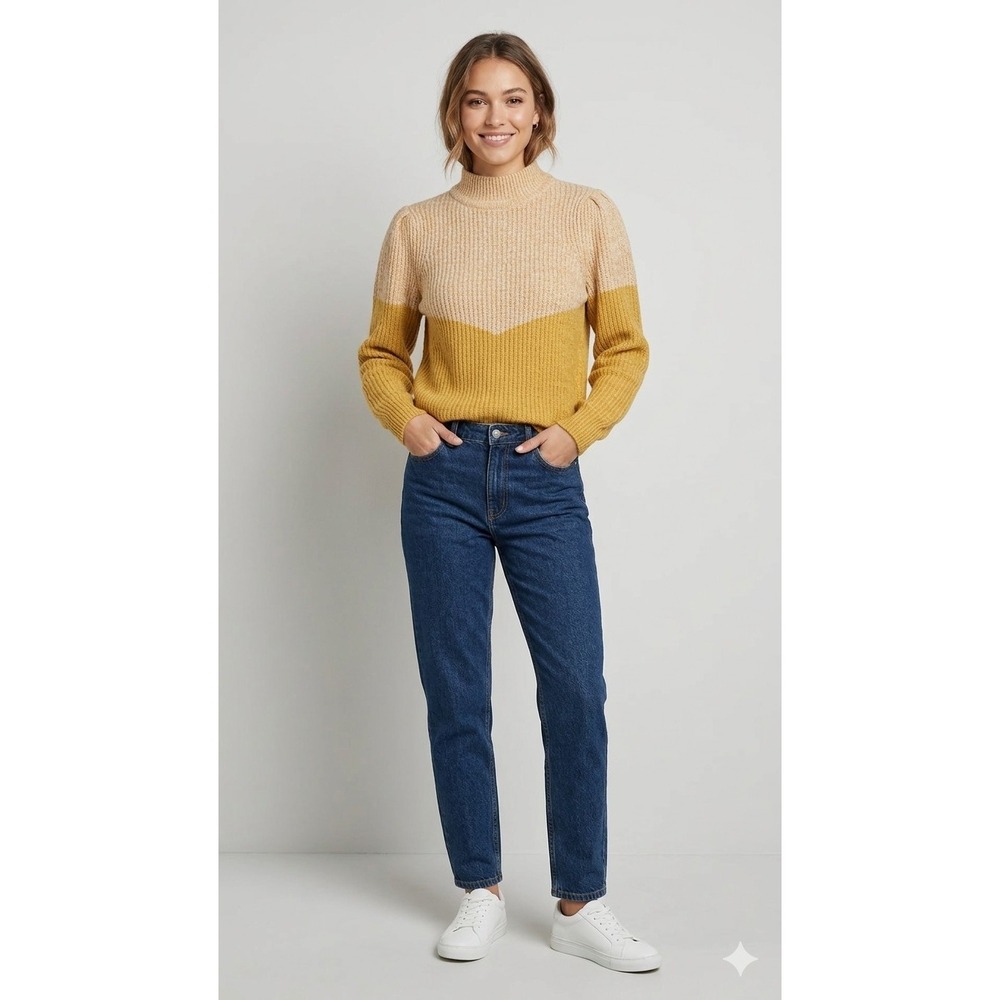 Vero Moda Puff Sleeve Knit Mock‎ Neck Sweater Womens Xlarge NWT